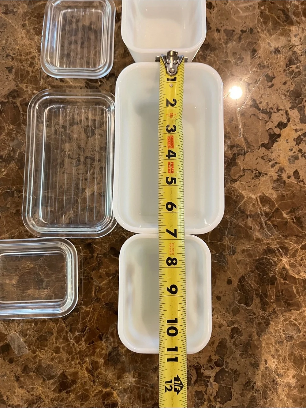 VTG Pyrex Early American White Refrigerator Dish Set of 3 w/ Ribbed Lids 501/502